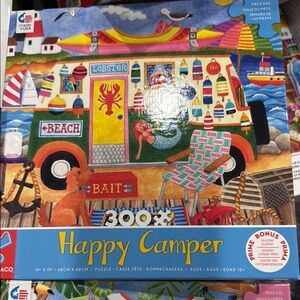 MasterPieces Happy Camper 300-Piece Puzzle - Colorful Beach Scene